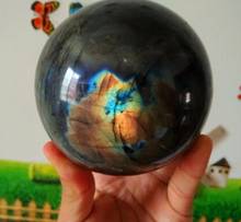 100mm Madagascar NATURAL Labradorite QUARTZ CRYSTAL sphere ball 2024 - buy cheap