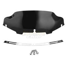 Guarnição para para-brisa de 6 polegadas, para harley road glide fltr 97-13, fumaça escuro 2024 - compre barato