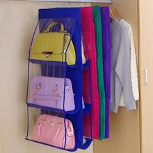 6 Pocket Hanging Handbag Organizer for Wardrobe Closet Transparent Storage Bag Door Wall Clear Sundry Shoe Bag with Hanger Pouch 2024 - buy cheap