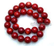 Qingmos 15-16mm Round Natural Red Coral Beads for Jewelry Making DIY Necklace Bracelet Pendant Earring Loose Beads Strand 15" 2024 - buy cheap