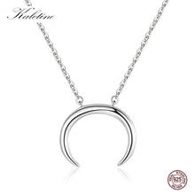 KALETINE Fashion Pure 925 Sterling Silver Curved Crescent Moon Necklace Women Chain Choker Women's Moons Necklaces Jewelery 2024 - buy cheap