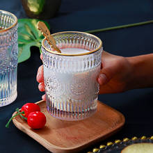 Caneca de café de vidro de cerveja retro resistente ao calor em relevo phnom penh girassol copo de água de vidro decoração copos de vinho drinkware 2024 - compre barato