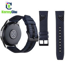 Pulseira de relógio de couro de silicone para galaxy gear s3 amazfit bip huawei assista gt 46mm correa 22mm esportes assistir banda pulseira cinto 2024 - compre barato