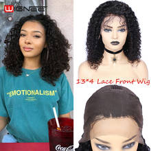 Wignee-Peluca de cabello humano rizado con encaje frontal para mujeres negras, pelo Remy brasileño, 150% de alta densidad, 13x4 2024 - compra barato