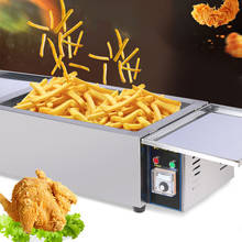 Fritadeira elétrica comercial de grande capacidade máquina de fritar de aço inoxidável máquina de batatas fritas de cilindro único 2024 - compre barato