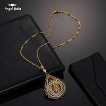 New Turkey Muslim Islam Coin Necklace for Women Gold Color Dubai Coins Allah Jewelry Turk Pendant With Red Crystal Women Gifts 2024 - buy cheap