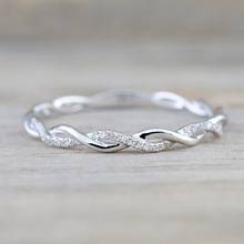 Romantic Silver color Infinity Stackable Love Forever Clear CZ Finger Ring for Women Fashion Female Jewelry Wedding Gift 2024 - buy cheap