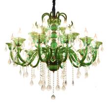 Bedroom Green Crystal Candle Chandelier Modern Living Room Luxury Ceiling Pendant Lamp Dining Room KITCHEN Ceiling Lighting 2024 - buy cheap