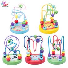 Montessori Wooden Toy Wooden Circles Bead Wire Maze Roller Coaster Educational Wood Puzzles Boys Girls Kid Toy For Children Gift 2024 - buy cheap
