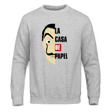 Moletom com estampa money heist, la casa de papel masculino, hip hop, streetwear, roupa esportiva 2024 - compre barato