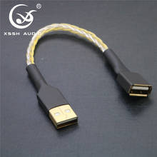 Cables USB 2,0 USB 3,0 XSSH DIY, cobre puro plateado OFC, USB A macho A USB A hembra, cable de Audio para portátil, PC, DAC 2024 - compra barato