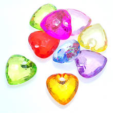 New Arrival Colorful Acrylic Heart Necklace Pendants DIY Jewelry Findings 22*11*22MM Plastic Ornament  Accessories Crystal Charm 2024 - buy cheap