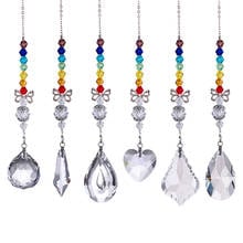 Prisma de cristal bola ornamentos chakra contas arco-íris atraente lustre casamento ddecoração do lar toques de vento artesanato 2024 - compre barato