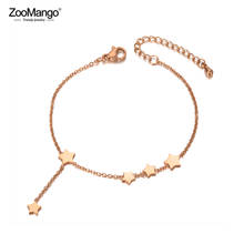 ZooMango Trendy Stainless Steel Lovely 5Pcs Star Charm Bracelets For Women Girls Bohemia CZ Crystal Chain Beach Bracelet ZB20050 2024 - buy cheap