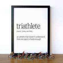 Triathlete Definition Print Swim Bike Run Ironman Triathlon Poster Modern Wall Art Canvas Painting Sport Fitness Coach Gift 2024 - buy cheap