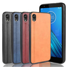 For Motorola Moto E6 Case Luxury Calfskin PU Leather lines Back Cover Shockproof Case For Moto E6 E 6 XT2005-3 Phone Case 2024 - buy cheap