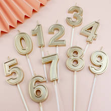 Anniversary Champagne Gold Number 0-9 Birthday Candles Cake Topper Insert Creative Birthday Party Dessert Table Candle Ornaments 2024 - buy cheap