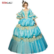 Vestido de Teatro Real, traje azul del siglo 18, vestido de María Antonieta, disfraz de moda para fiesta, Carnaval, mascarada 2024 - compra barato