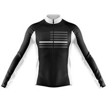 New Long Sleeve Men Cycling Jersey USA Flag Style Bike Wear Jersey WINTER FLEECE & THIN Cycling Clothing MTB Ropa Ciclismo 2024 - buy cheap