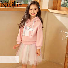 Long Sleeve Cotton Girl Sets Autumn Winter Casual Girls Clothes sets Girls Sweater+Mini Tulle Skirt Unicorn Kids Sets For Girls 2024 - buy cheap