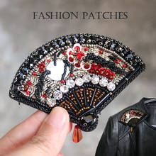 Patches bordados com miçangas para costurar roupas, faça você mesmo leques em strass apliques decorativos 2024 - compre barato