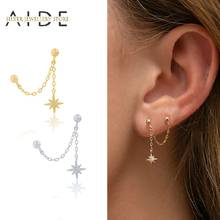 AIDE 1Pc 925 Sterling Silver Stud Earrings For Women Fashion Anise Star Chain Ear Hanging Back Piercing Earings Jewery brincos 2024 - buy cheap