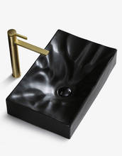 Line type Nordic Simple Washbasin Ceramic Bathroom Sinks Black And White Bathroom Sink Glass Vessel Bathroom Sink Shampoo Basin 2024 - buy cheap