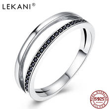 LEKANI-anillos de plata de ley 925 para mujer, accesorio sencillo de circonia cúbica negra, doble personalidad, Vintage, joyería fina, novedad 2024 - compra barato