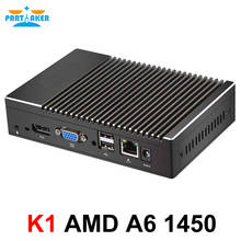Partaker Fanless Mini PC AMD A6 1450 Quad Core Industrial Computer Mini Desktop PC Windows 10 Pro HDMI VGA Auto Power On 2024 - buy cheap