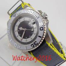 BLIGER Design-reloj de lujo automático para hombre, pulsera mecánica de nailon cepillado, zafiro, bisel de cerámica, color gris 2024 - compra barato