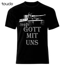 Camiseta del ejército alemán Gott Mit Uns Tiger, camiseta Panzer WW2 2024 - compra barato