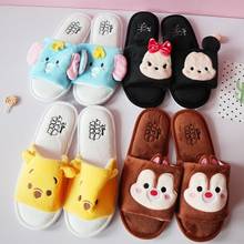 Disney Chip Dale Mickey Pooh Anime Figures Cartoon Product Cosplay Accessories Plush Slippers Warm Gifts Unisex 2024 - buy cheap