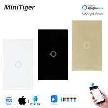 Minitiger 1 Gang 1 Way Glass Panel Touch WIFI Switch Smart Home Automation Wireless Wall Switch Ewelink APP Null and Fire Line 2024 - buy cheap