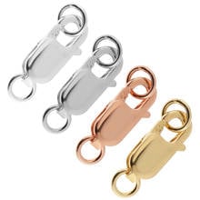 925 Sterling Silver Color Lobster Claw Clasp with Loop Keychain for Necklaces Bracelets Jewelry Findings 8x3mm 2024 - buy cheap