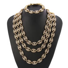 Iced Out Rhinestone Chains Necklace Gold Silver Color Hip Hop Choker Necklaces For Women Men Rapper 2024 - buy cheap