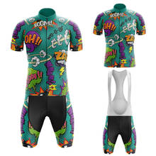 Conjunto de camisa de ciclismo masculina, macacão respirável para ciclismo em gel, manga curta, roupas de bicicleta 2024 - compre barato