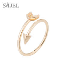 SMJEL Vintage Rings For Women Ladies Fashion Arrow Shape Finger Ring Jewelry Gift Female Adjustable Size 2024 - buy cheap