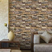 Pegatina de pared de piedra de ladrillo impermeable para sala de estar, papel tapiz autoadhesivo de Pvc de vinilo extraíble para decoración del hogar, 3d, 2021 2024 - compra barato
