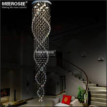 Spiral Crystal Chandelier Light Fixture Long Crystal Stair Lamp Flush Mounted Stair Light Fitting for staircase villa 2024 - buy cheap