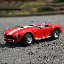 WELLY-Coche de aleación Shelby Cobra 1965, escala 1:24, s-c, simulación de colección de vehículos, juguete extraíble, colección de regalos 2024 - compra barato