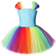 Vestido de princesa con tutú de poni y arcoíris para niñas, disfraz de caballo, para fiestas de cumpleaños y Halloween, 2-12 años 2024 - compra barato