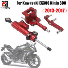 Cnc estabilizador de direção e suporte de titânio, para kawasaki ninja 300, ninja300, ex300, 2014-2018, 2013, 2017 2024 - compre barato