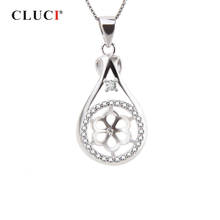 CLUCI 925 Sterling Silver Pearl Pendant Mounting for Jewelry Making Water Drop Shape Charms Pendant Women Jewelry SP061SB 2024 - buy cheap