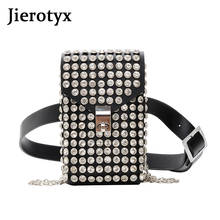 JIEROTYX-riñonera de cuero PU con diamantes de imitación para mujer, bolso de hombro cruzado con cadena de zapatos, desmontable, de lujo 2024 - compra barato