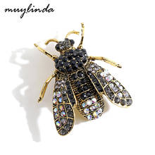 muylinda Vintage Bugs Rhinestone Bee Brooch Insect Brooches For Women Pins Scarf Clip Jewelry Broach Bouquet 2024 - buy cheap