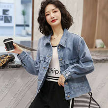 2021 New Arrival Autumn Women Slim Embroidered Three-dimensional Flowers Long Sleeve Denim Jacket Women's Jeans Coat XZ278 2024 - buy cheap