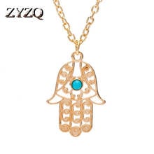 ZYZQ Fashion Design Palm Design Necklace Hllow Out Hand Pendant Chain Accessories Jewelry Neckalce For Women Wholesale Lots&Bulk 2024 - buy cheap