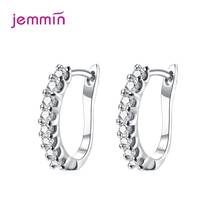 Gold Color Women 925 Sterling Silver Pierced Hoop Earrings CZ Zircon Ear Hooks Jewelry For Wedding Anniversary Gift 2024 - buy cheap
