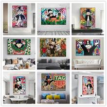 Alec Monopoly Graffiti Wall Art Money Paintings on The Wall Art Posters Prints The World Is Yours Modern Art Pictures Unframed 2024 - buy cheap