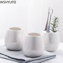 High-grade ceramics Bathroom set Creative toothbrush gargle cup wedding gift Couples toiletries bathroom set ceramic decoration 2024 - buy cheap